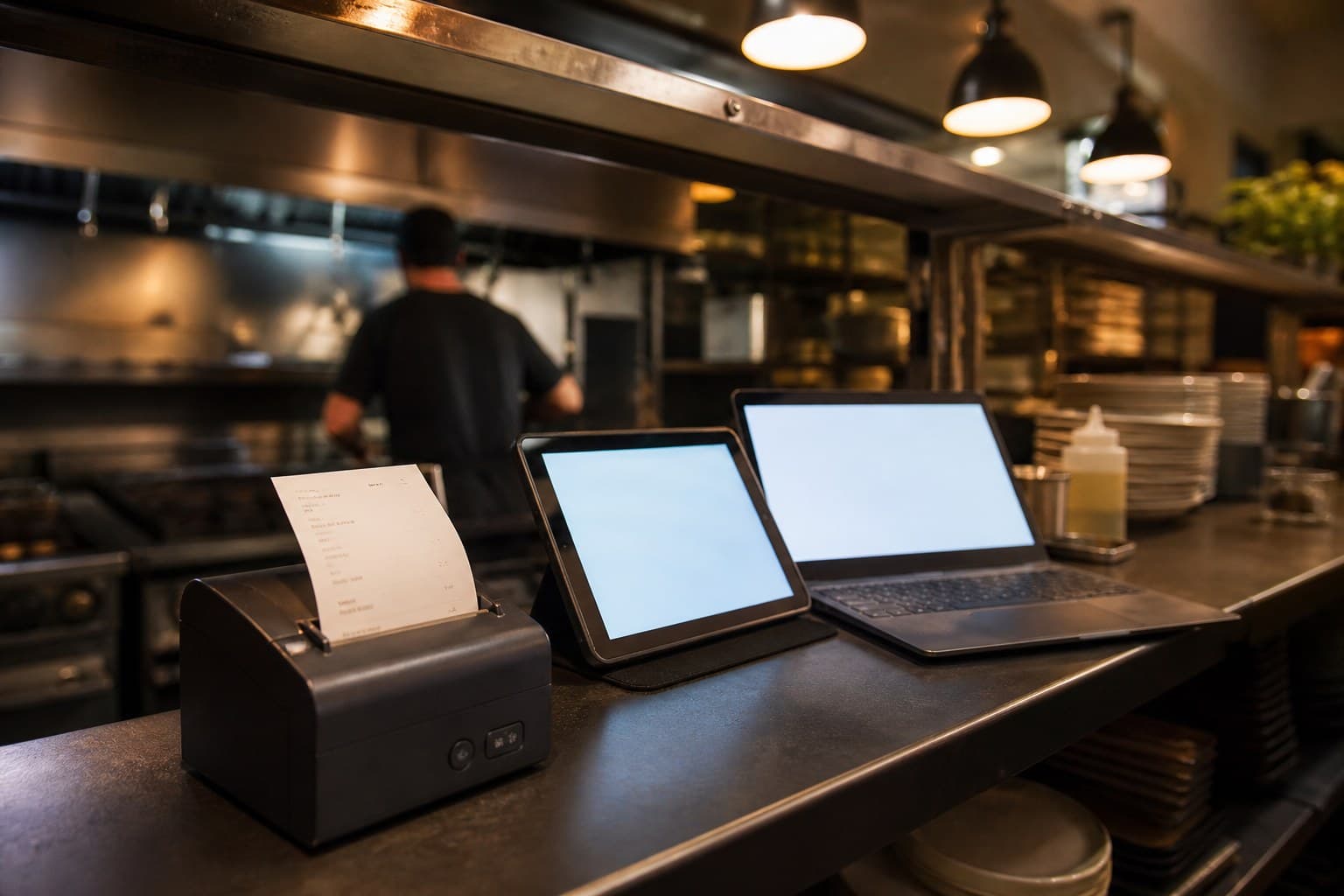 Independent restaurant kitchen handling branded online orders without replacing the POS