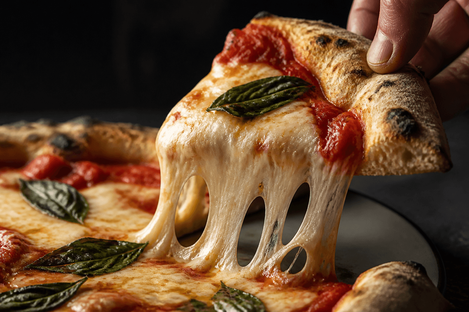 Pizzeria storefront showing a pizza with sizes and toppings ready for a branded online order